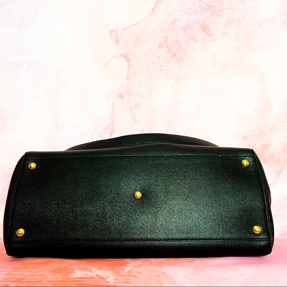 FENDI 2JOURS LARGE BLACK LEATHER TOTE BAG - Picture 7 of 8